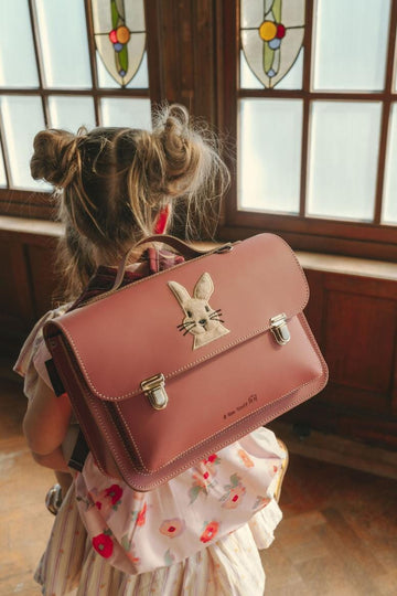 Lederen kleutertas - Rabbit Antique pink